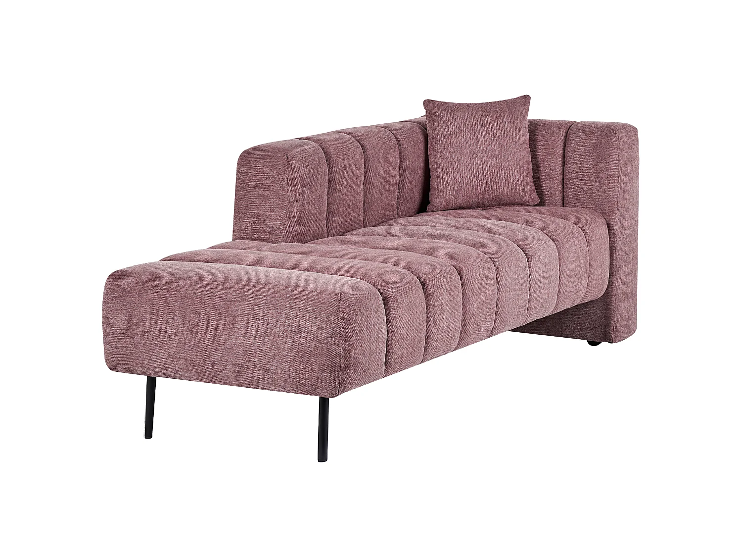 Rechtszijdige chaise longue LANNILS Stof Roze