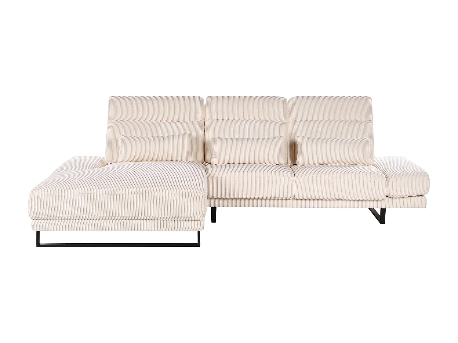 Ecksofa IKAST Cord Beige 4-Sitzer rechtsseitig