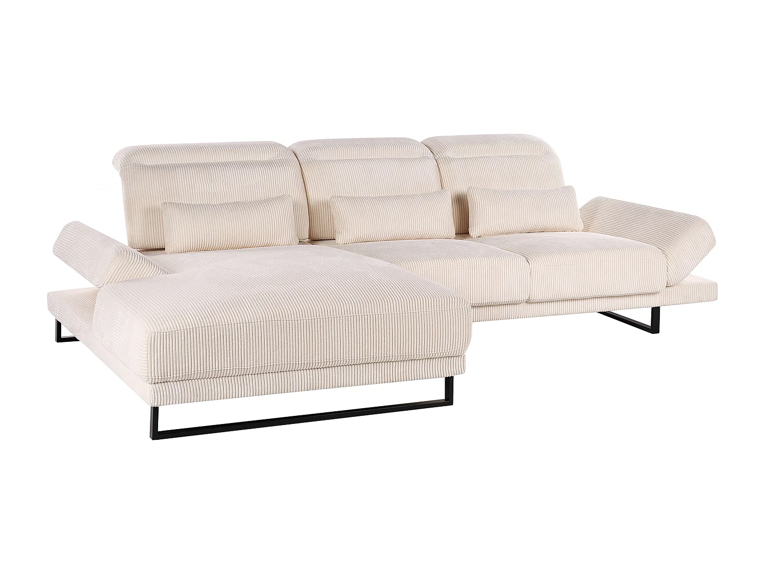 Ecksofa IKAST Cord Beige 4-Sitzer rechtsseitig