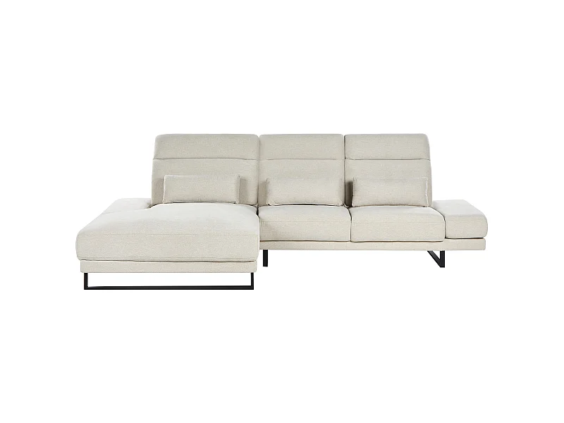 Ecksofa IKAST Stoff Hellbeige 4-Sitzer rechtsseitig