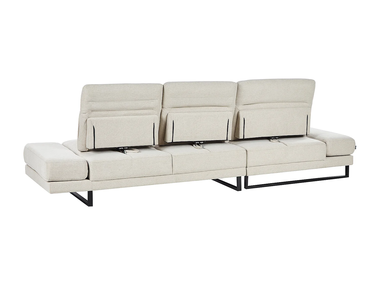 Sofá de canto IKAST Tecido Creme claro 4 lugares à direita