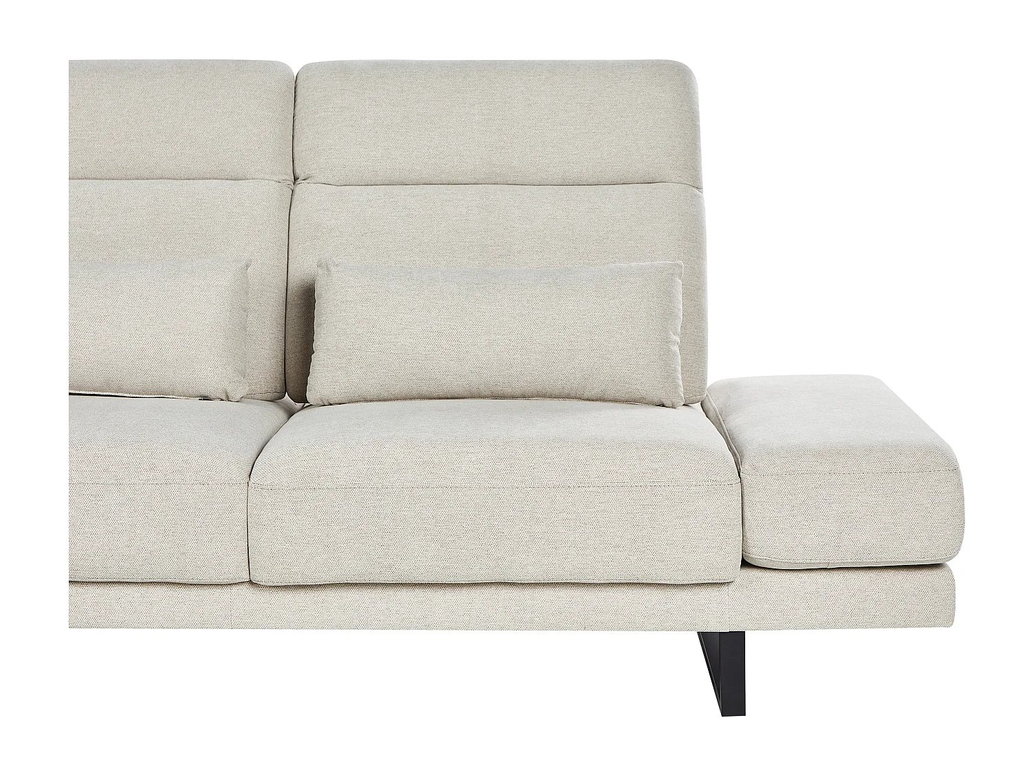 Sofá de canto IKAST Tecido Creme claro 4 lugares à direita