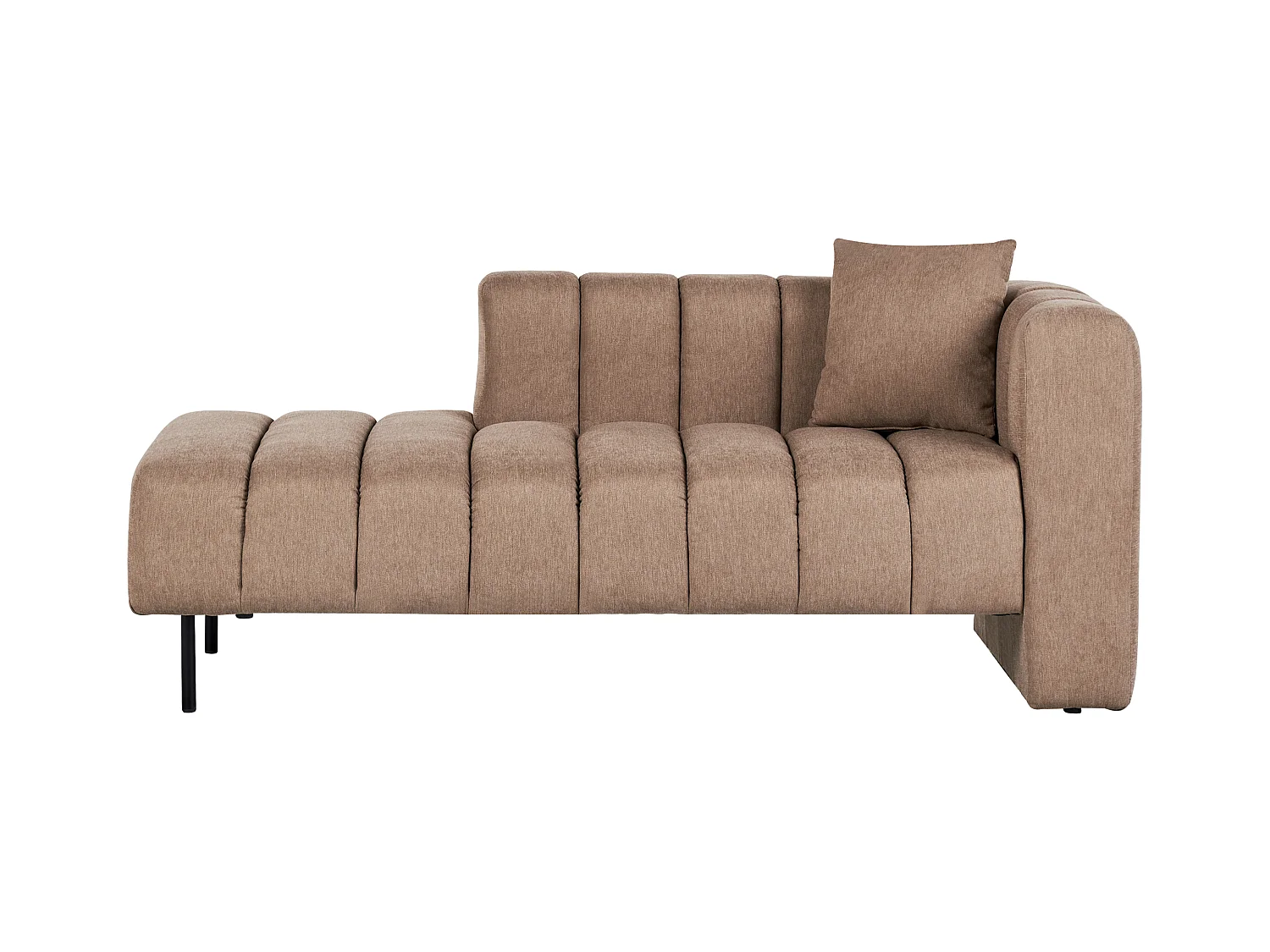 Chaise longue côté droit LANNILS Tissu Marron clair