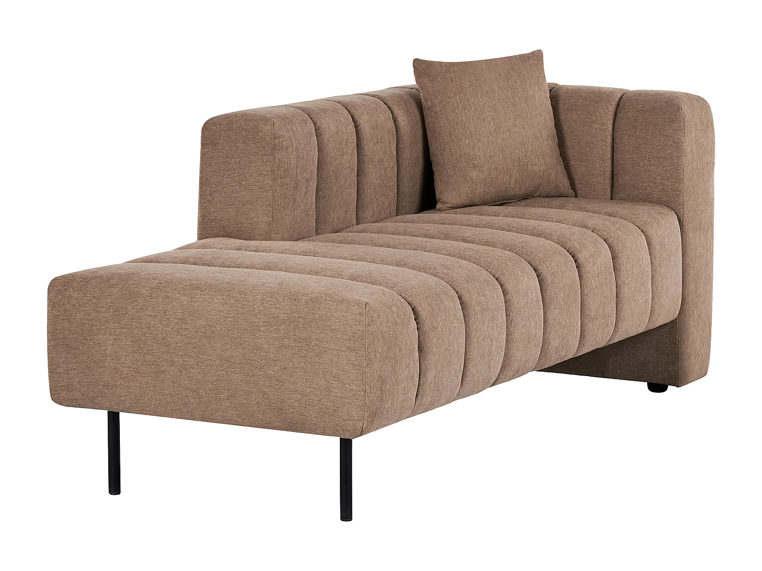 Rechtsseitige Chaiselounge LANNILS Stoff Hellbraun