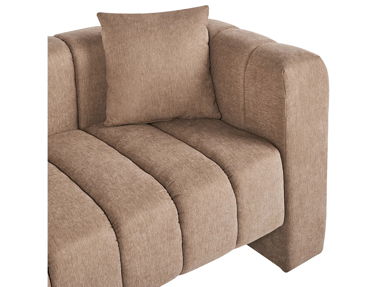 Chaise longue versione destra LANNILS Tessuto Marrone chiaro