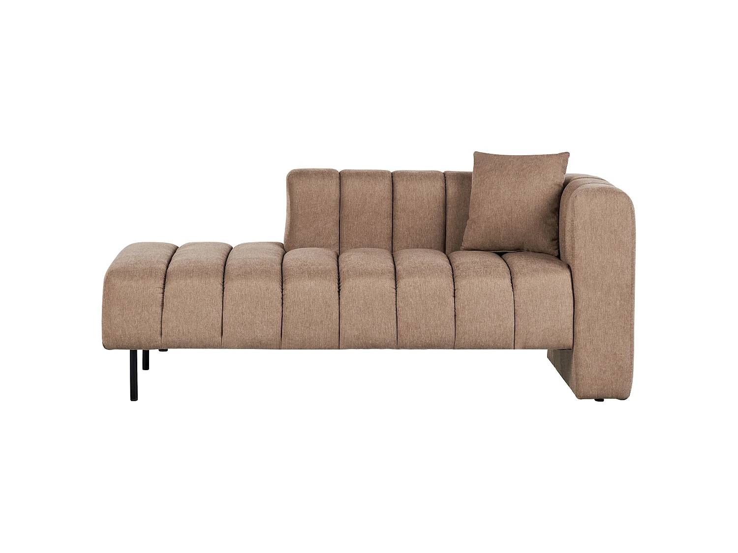 Chaise longue côté droit LANNILS Tissu Marron clair
