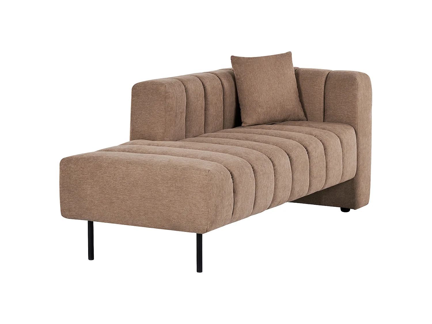 Chaise longue côté droit LANNILS Tissu Marron clair