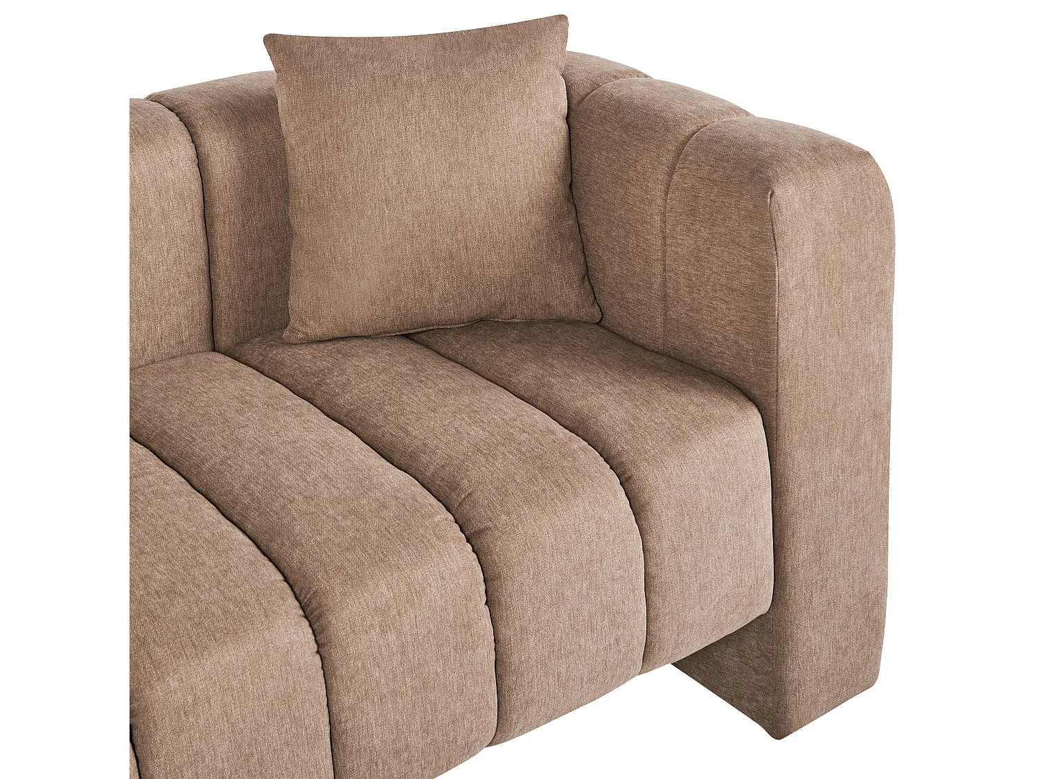 Chaise longue côté droit LANNILS Tissu Marron clair