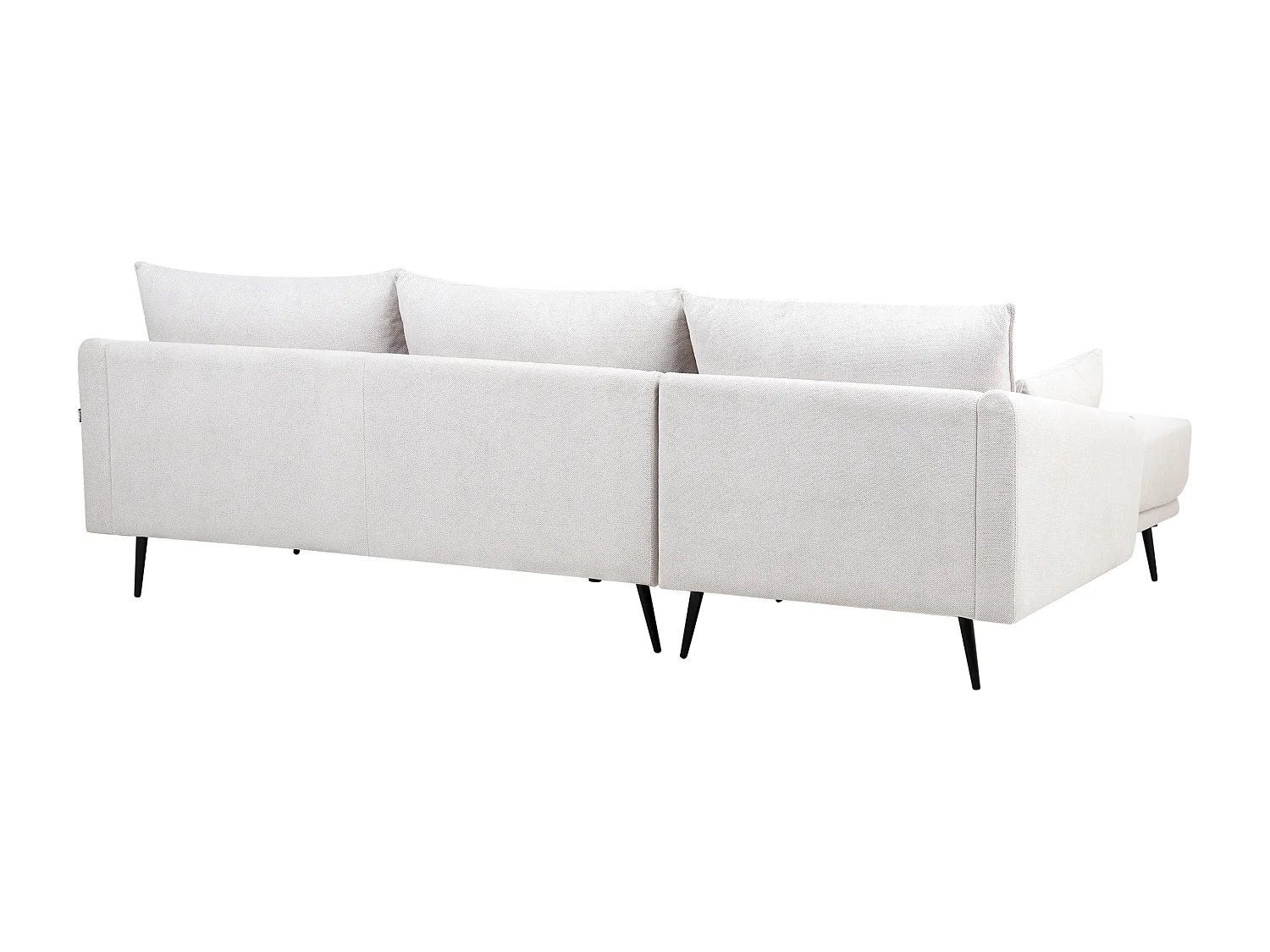 Canapé d'Angle à gauche Moderne 3 Places avec Chaise Longue en Tissu Blanc Cassé Varde