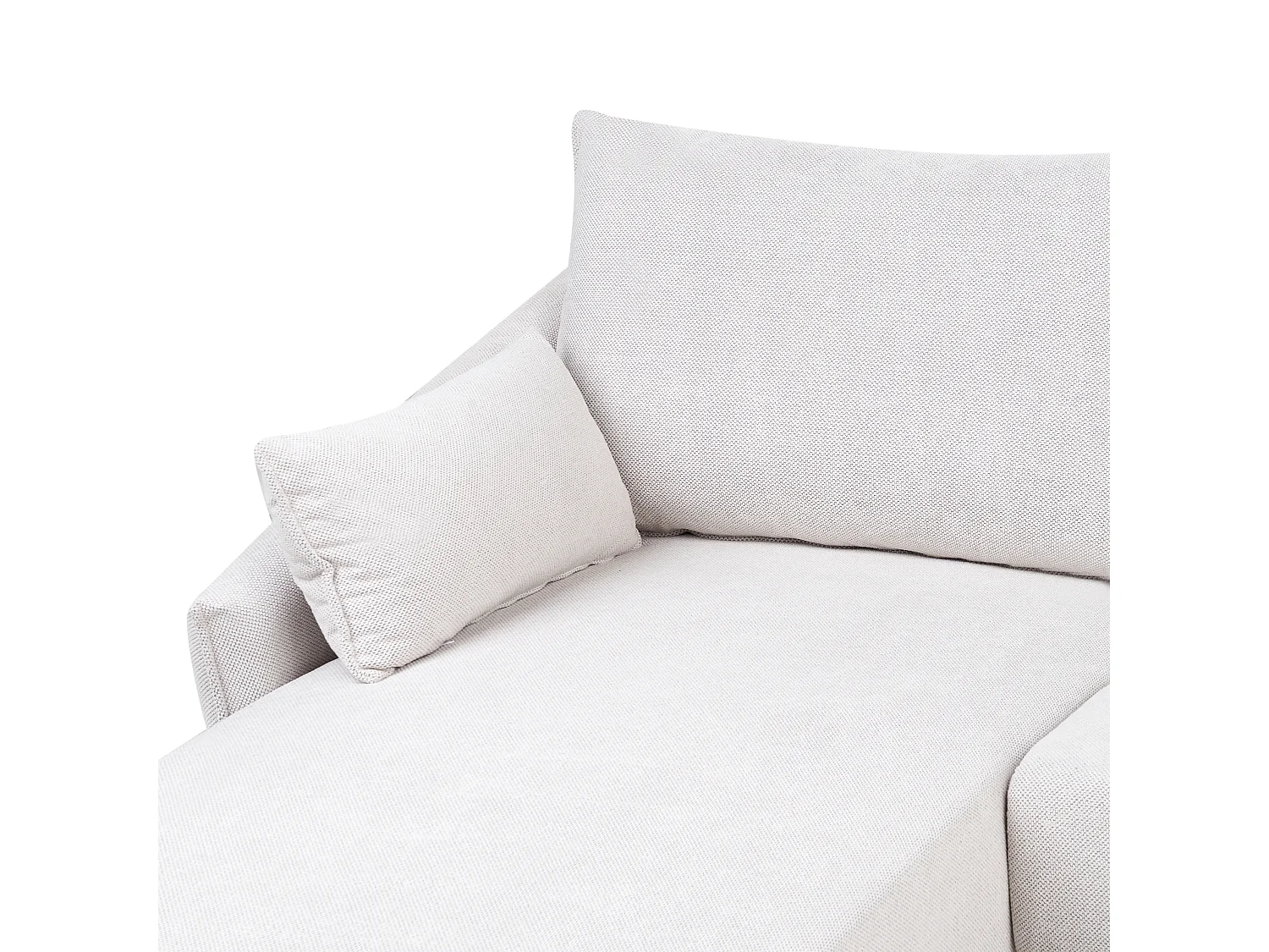 Canapé d'Angle à gauche Moderne 3 Places avec Chaise Longue en Tissu Blanc Cassé Varde