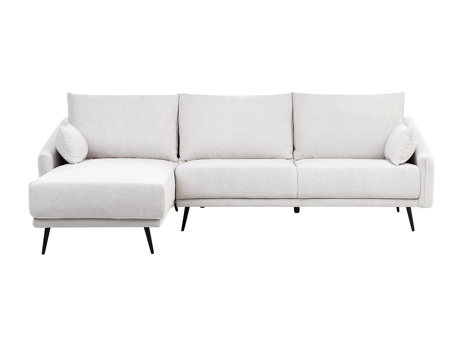 Canapé d'angle VARDE Tissu Blanc cassé 3 places Côté droit