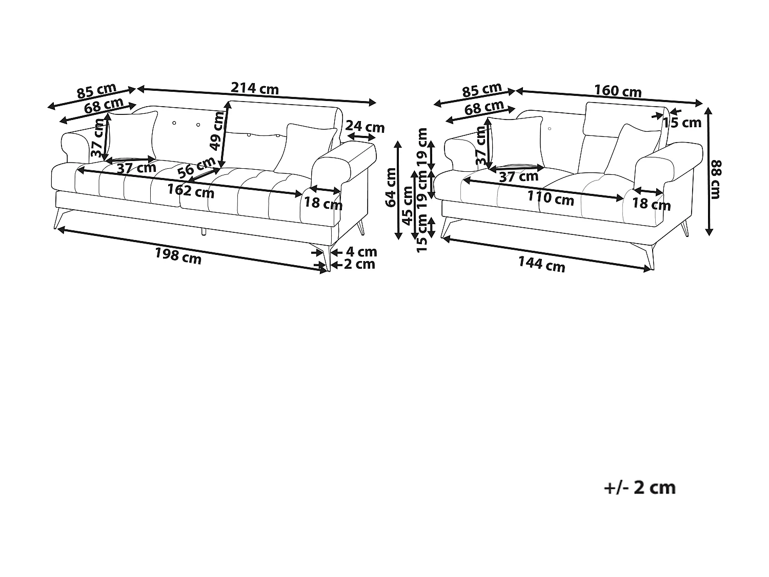 Conjunto de sala de estar SKIVE Tecido Castanho claro 5 lugares