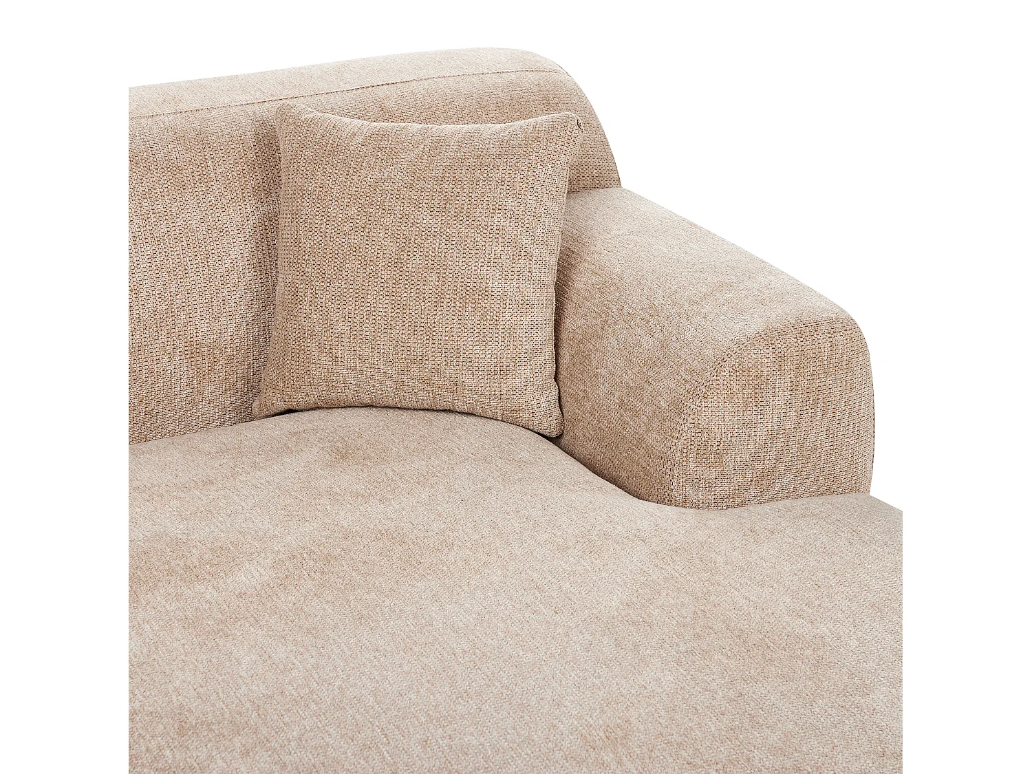 Canapé d'Angle à droite Minimaliste en Forme de L Tissu Hydrofuge Beige Holt