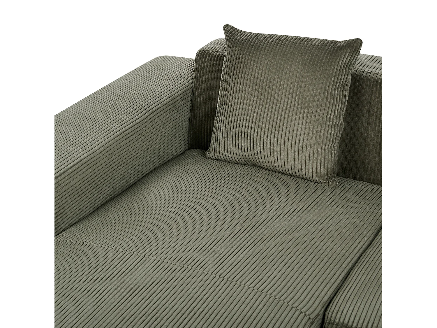 4-Sitzer Ecksofa L-Form Cord grün mit Chaiselongue rechts modern Lungo