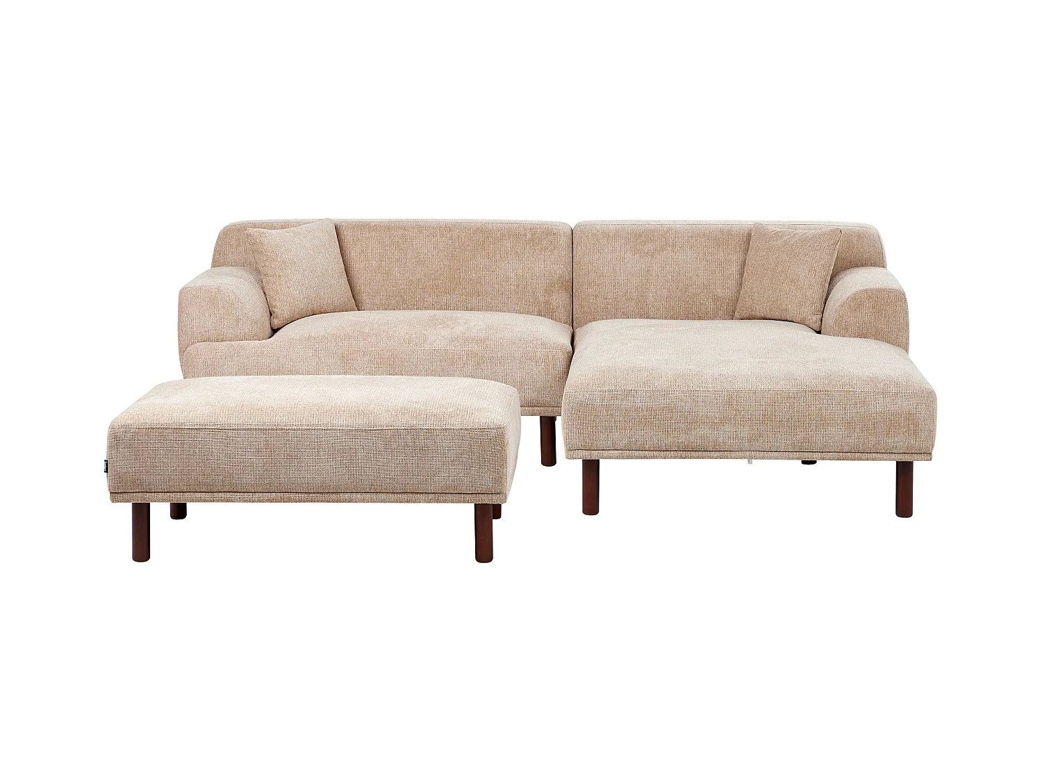 Ecksofa mit Ottomane Stoff beige 3-Sitzer wasserabweisend linksseitig Holt
