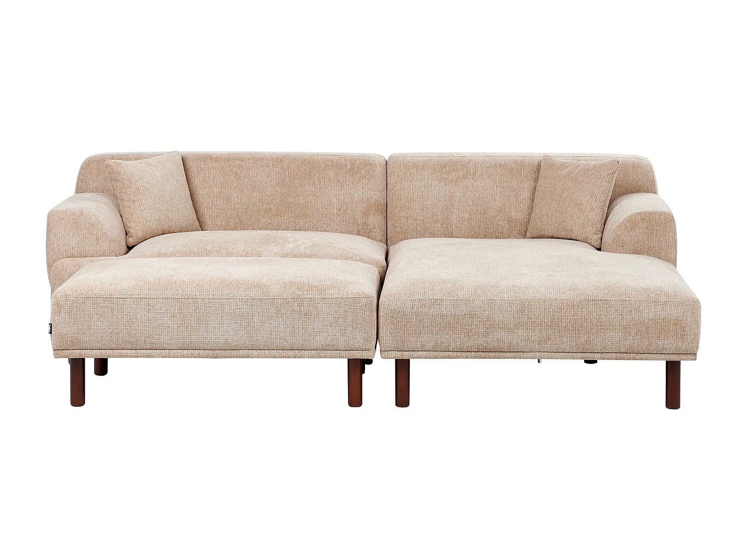 Ecksofa mit Ottomane Stoff beige 3-Sitzer wasserabweisend linksseitig Holt
