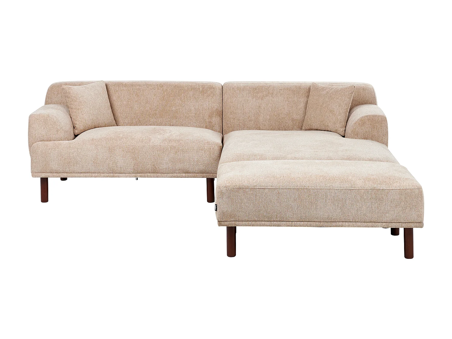 Ecksofa mit Ottomane Stoff beige 3-Sitzer wasserabweisend linksseitig Holt