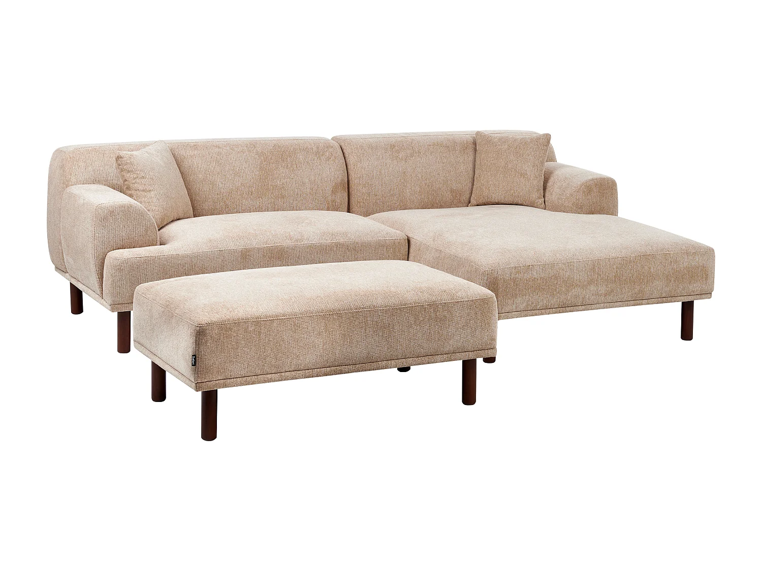 Ecksofa mit Ottomane Stoff beige 3-Sitzer wasserabweisend linksseitig Holt