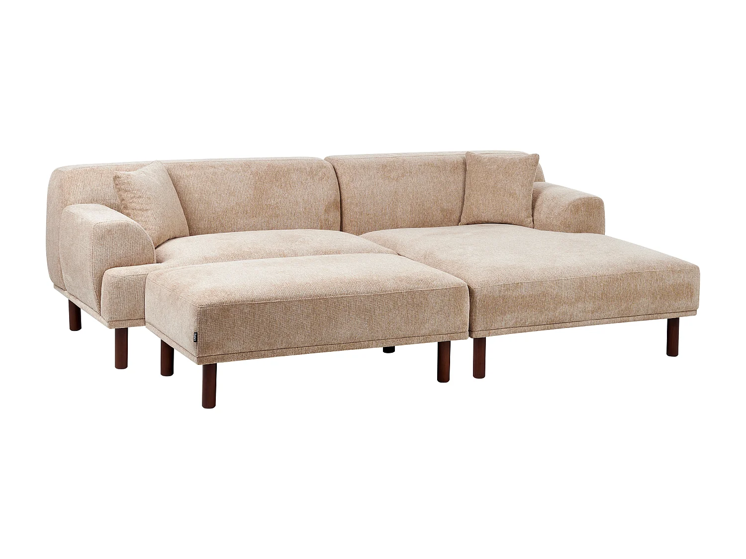Ecksofa mit Ottomane Stoff beige 3-Sitzer wasserabweisend linksseitig Holt
