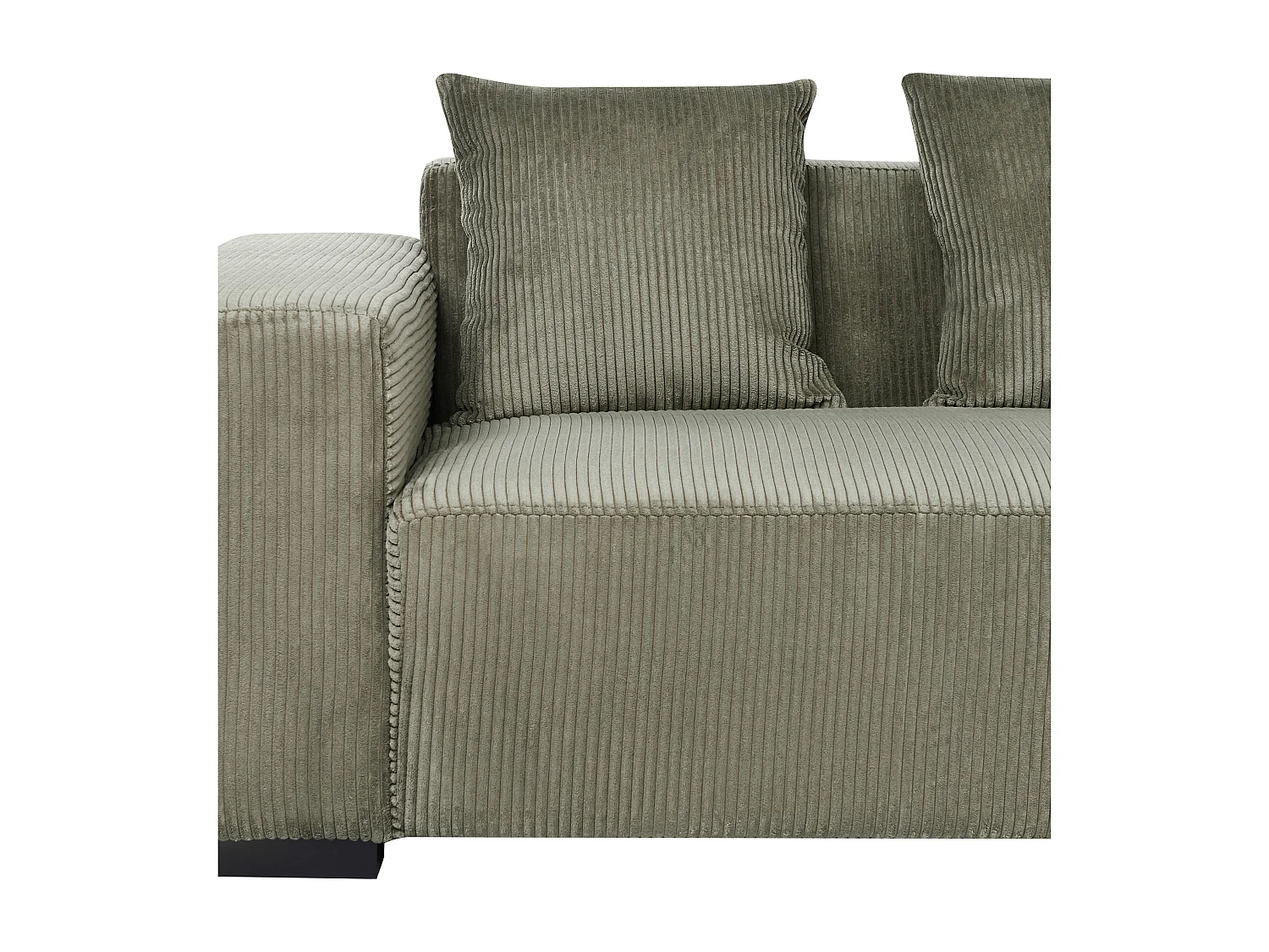 4-Sitzer Ecksofa L-Form Cord grün mit Chaiselongue links modern Lungo