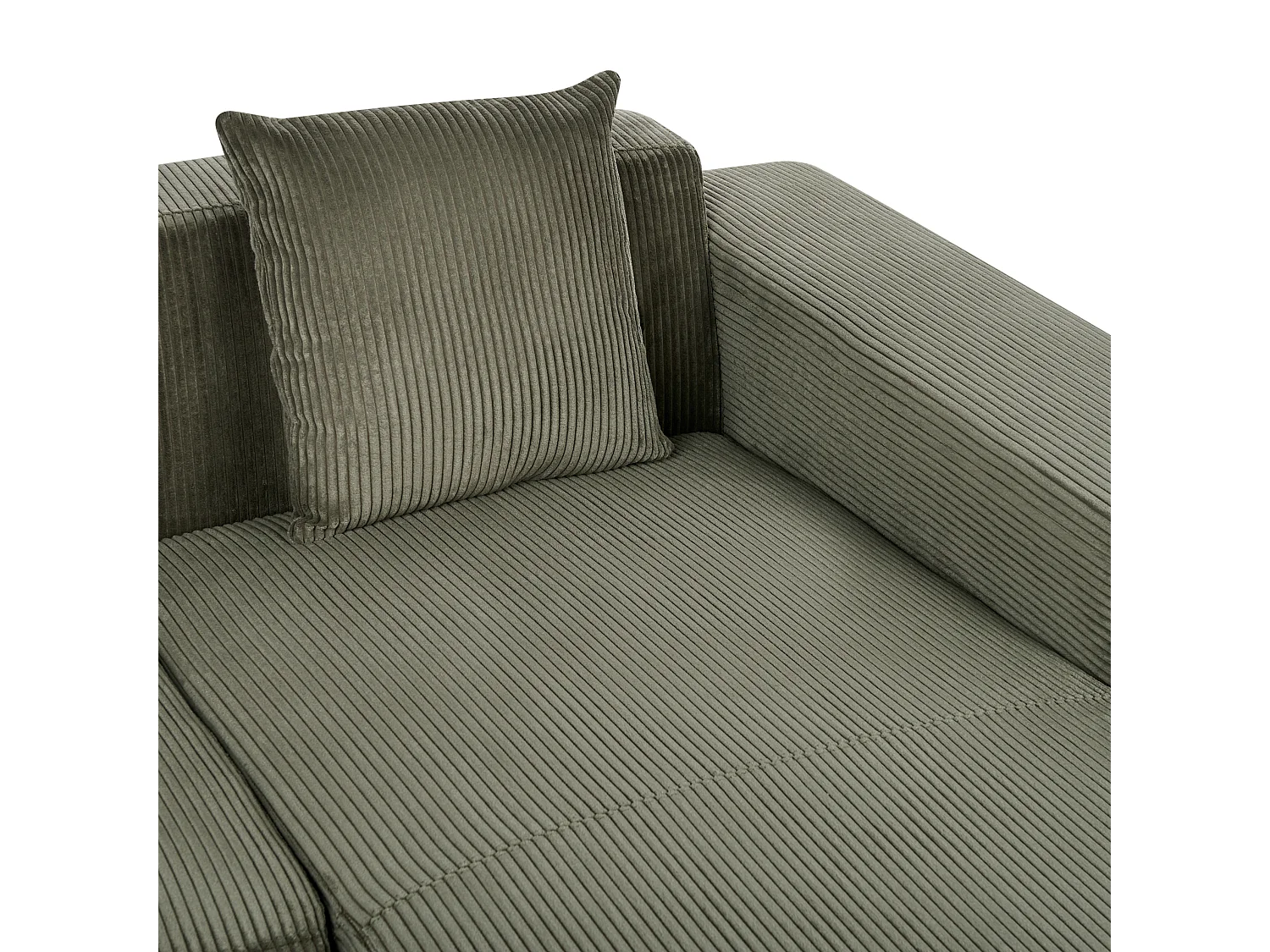 4-Sitzer Ecksofa L-Form Cord grün mit Chaiselongue links modern Lungo