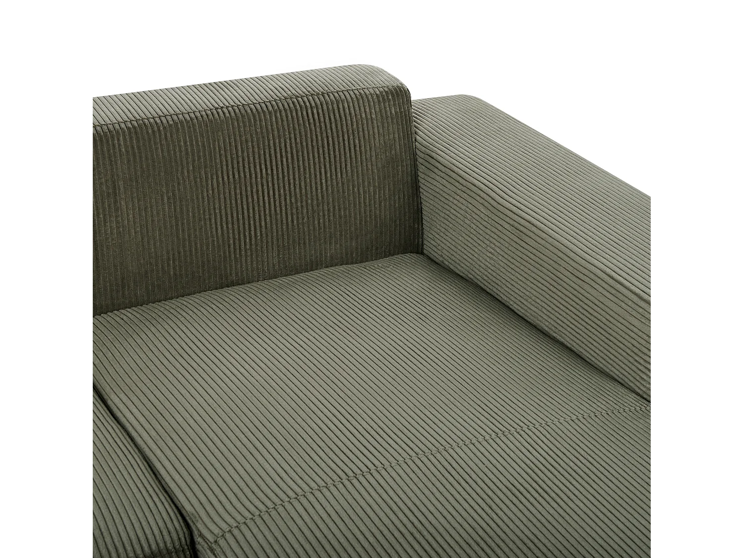 4-Sitzer Ecksofa L-Form Cord grün mit Chaiselongue links modern Lungo