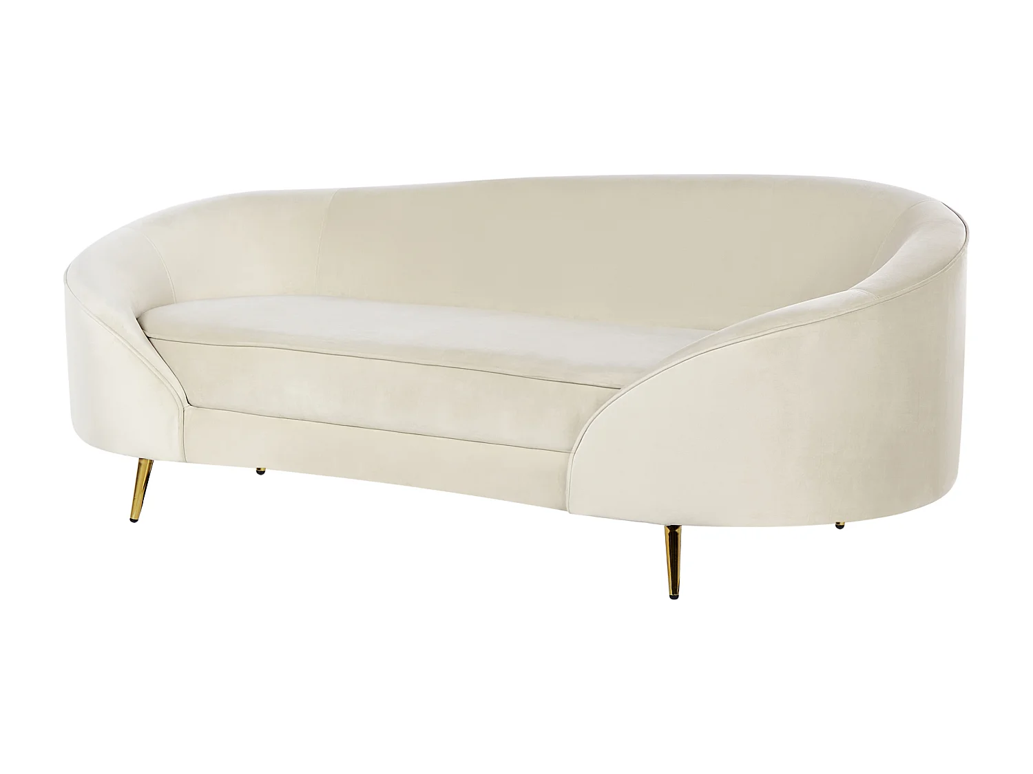 Divano SAVAR Velluto Beige chiaro 3 posti