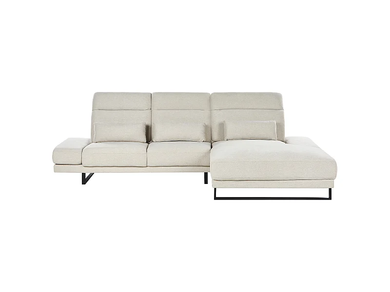 Ecksofa IKAST Stoff Hellbeige 4-Sitzer linksseitig