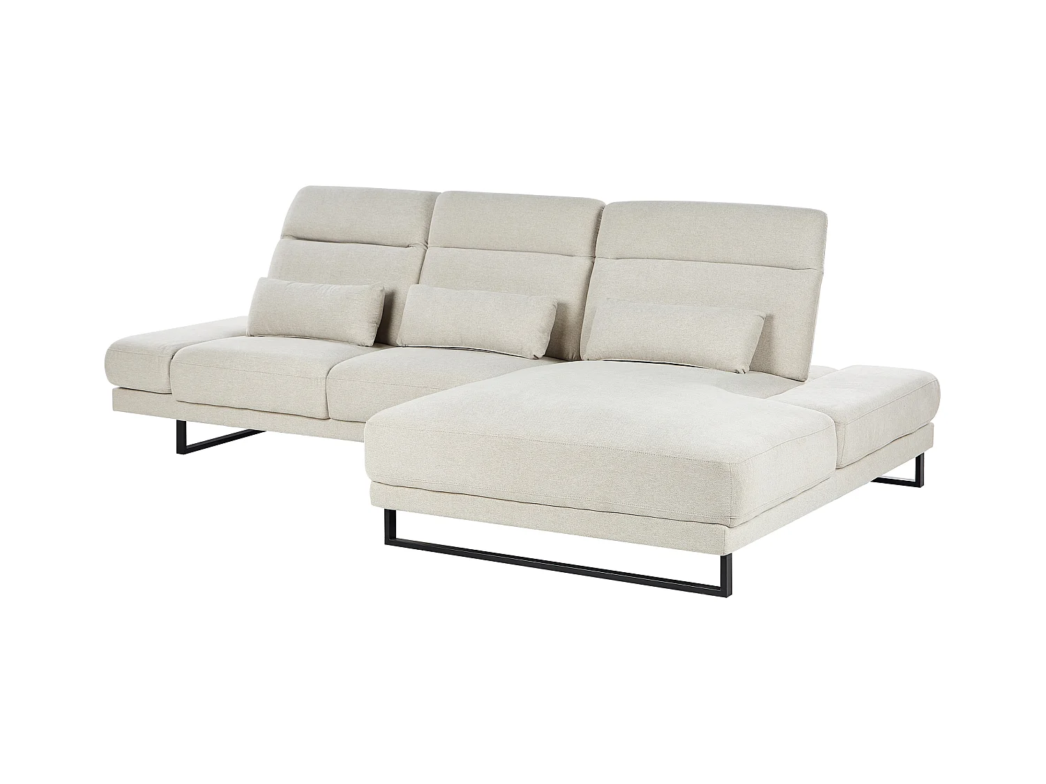 Ecksofa IKAST Stoff Hellbeige 4-Sitzer linksseitig
