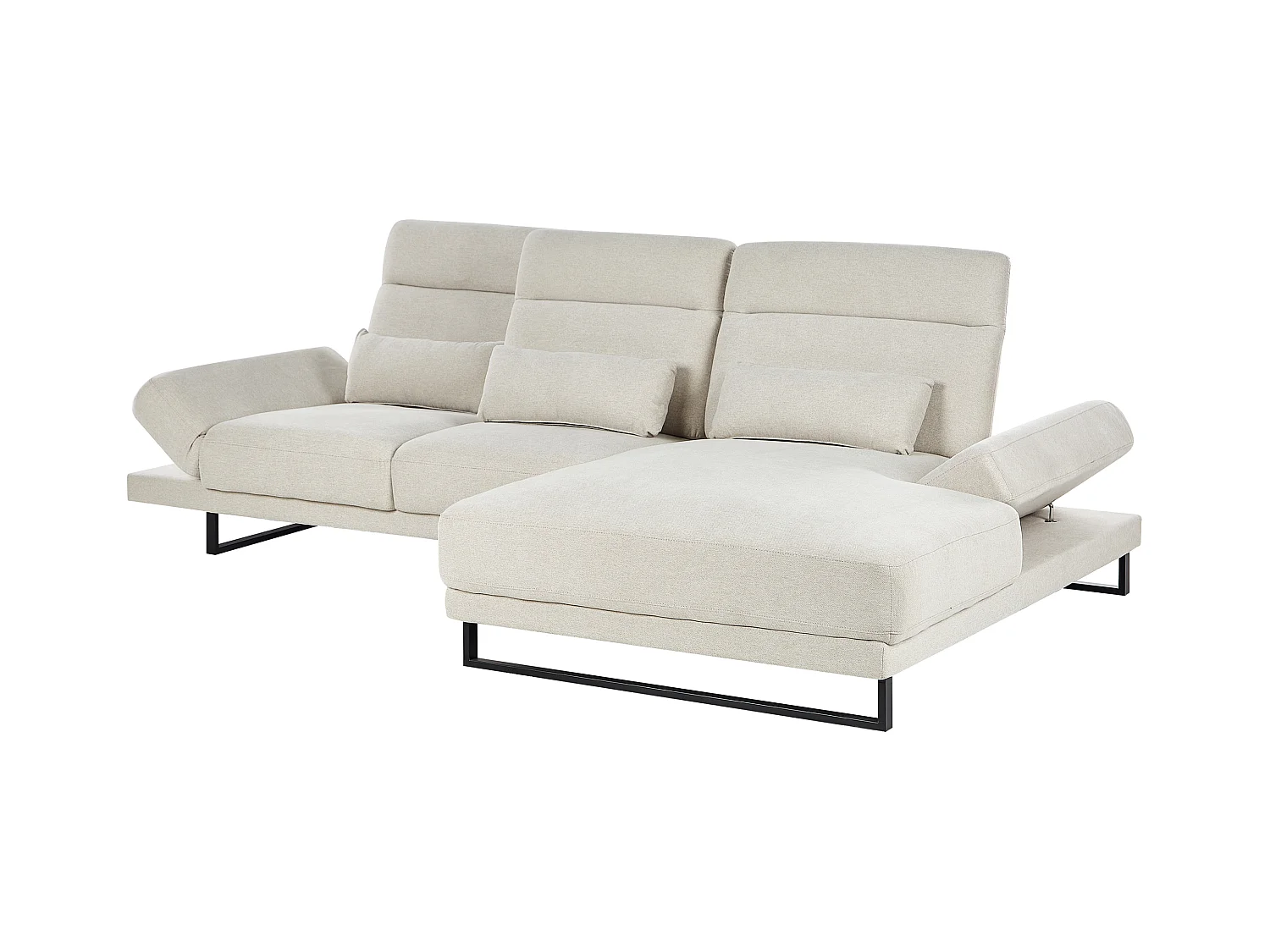 Ecksofa IKAST Stoff Hellbeige 4-Sitzer linksseitig