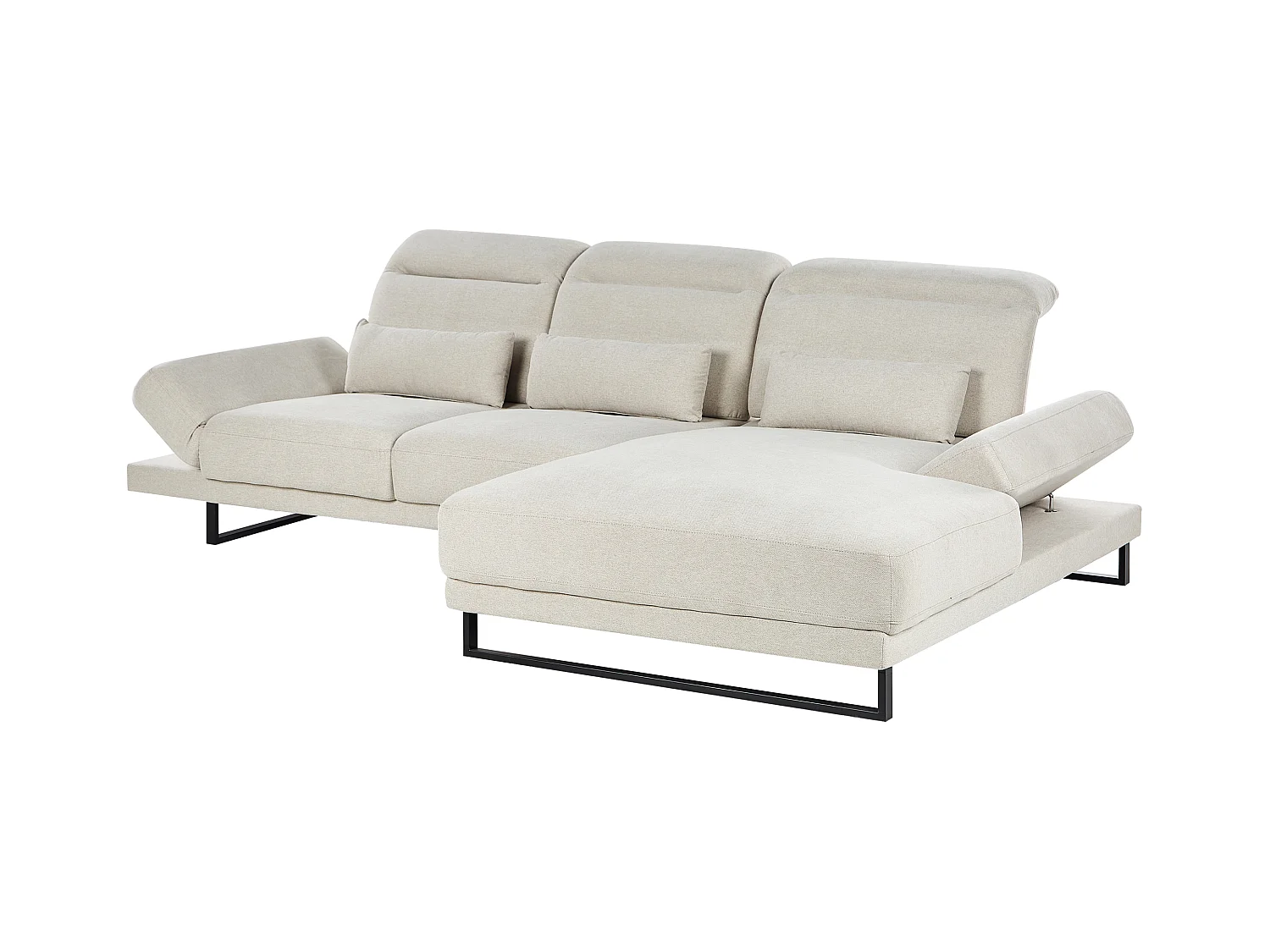 Ecksofa IKAST Stoff Hellbeige 4-Sitzer linksseitig