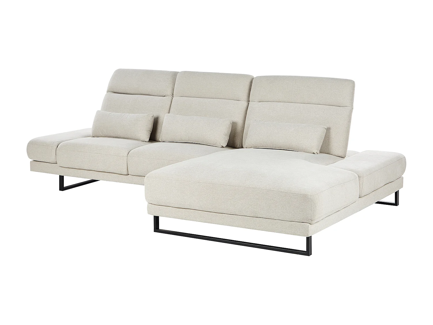 Divano angolare IKAST Tessuto Beige chiaro 4 posti Lato Sinistro