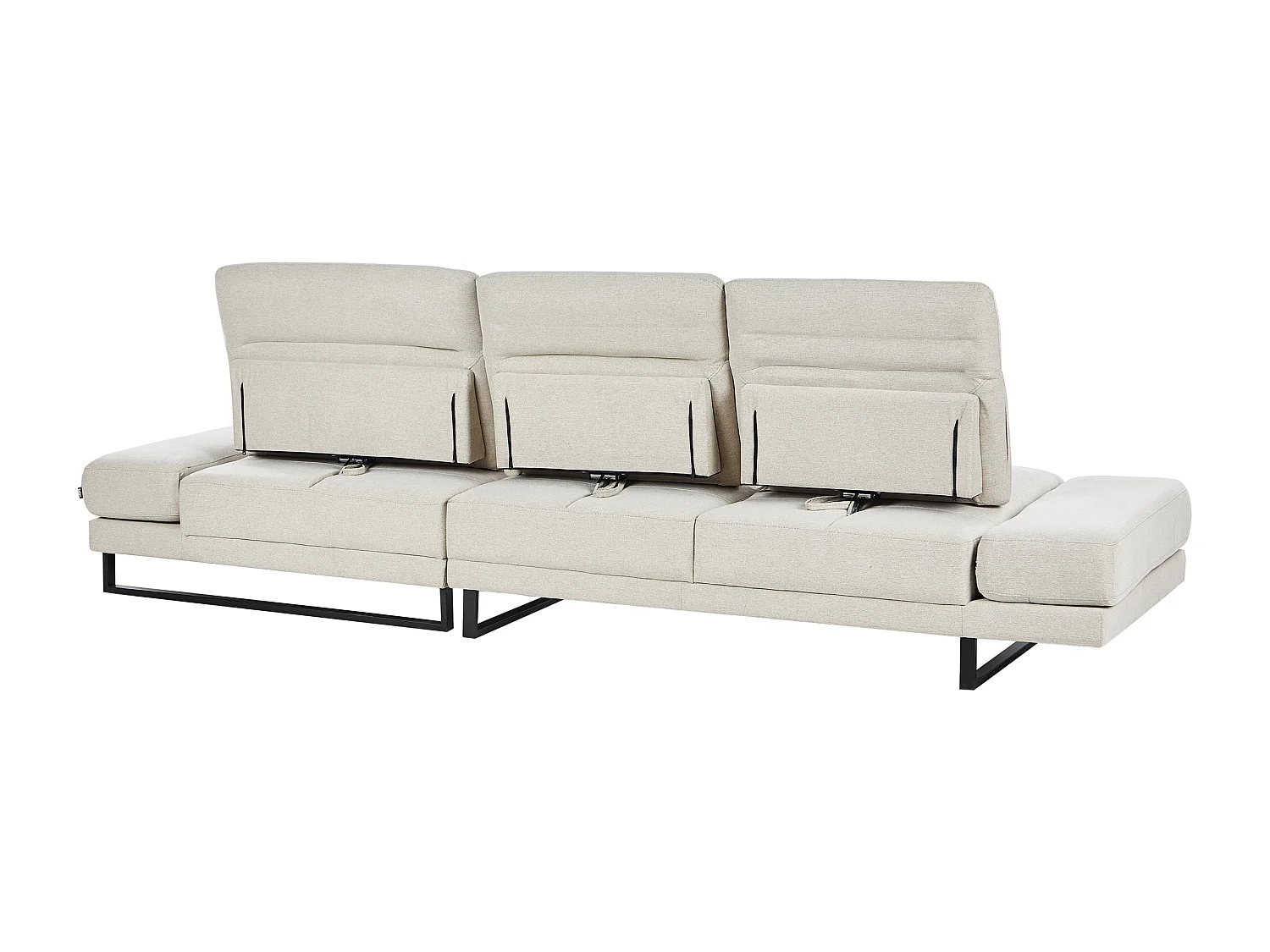 Divano angolare IKAST Tessuto Beige chiaro 4 posti Lato Sinistro
