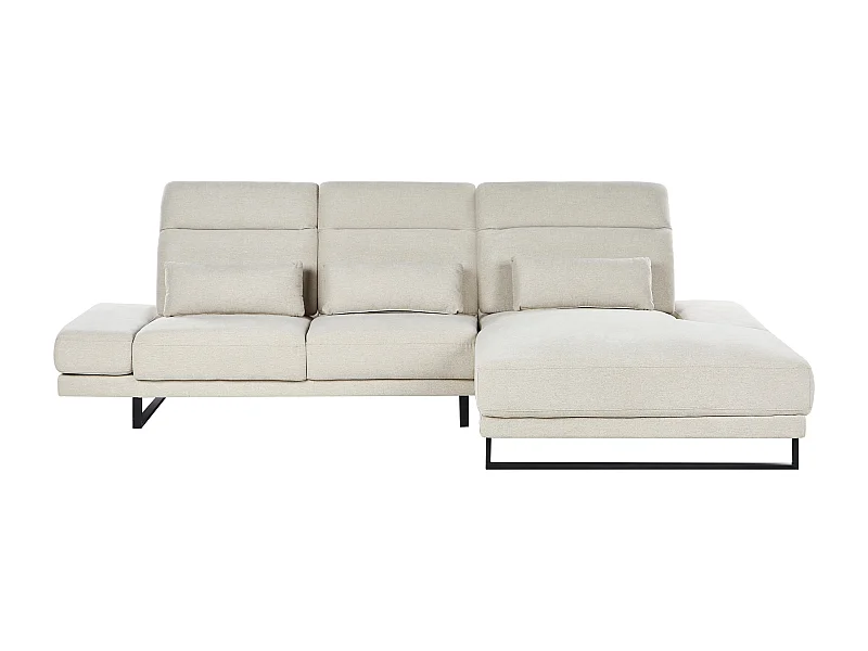 Divano angolare IKAST Tessuto Beige chiaro 4 posti Lato Sinistro