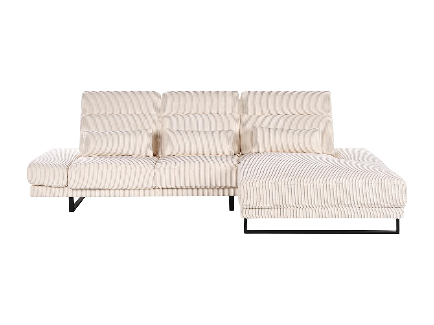 Narożnik IKAST Sztruks Beżowy dla 4 osób Lewostronny