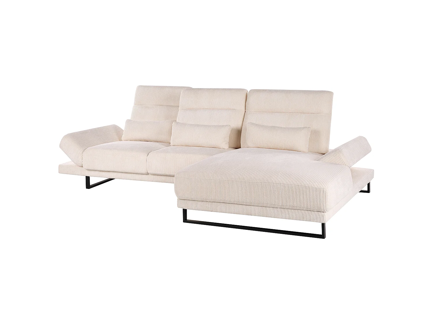 Hoekbank IKAST Corduroy Beige 4-zitter Linkerzijde