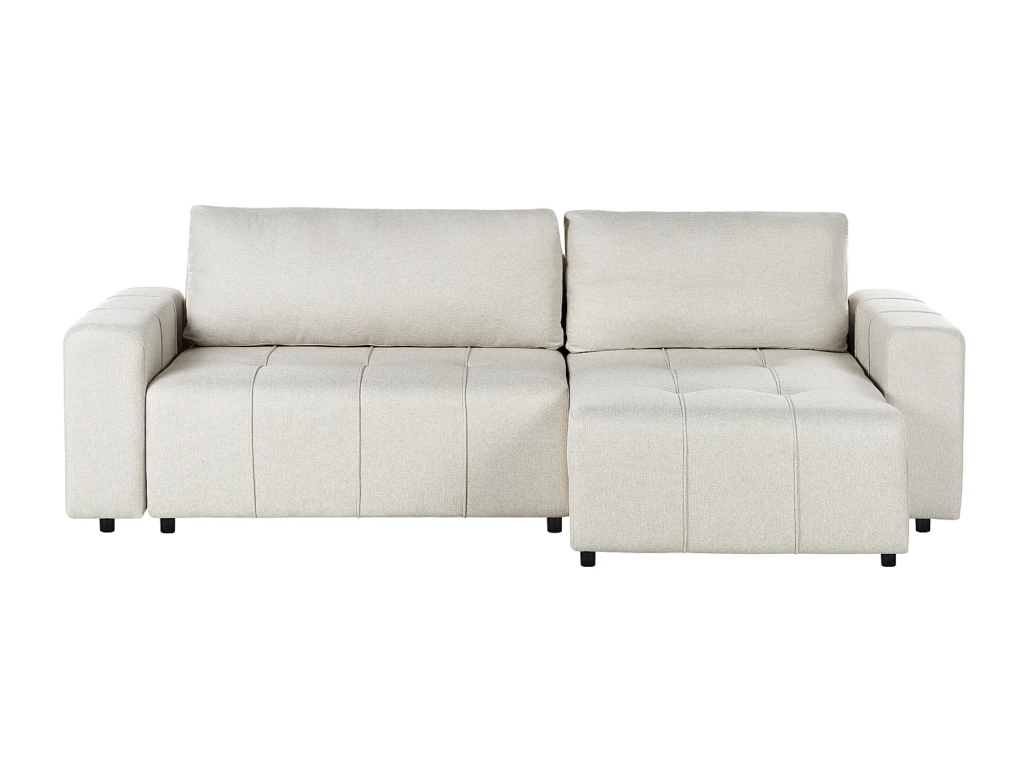 Canapé-lit d'angle 3 places INNVIK Tissu Beige clair Côté droite