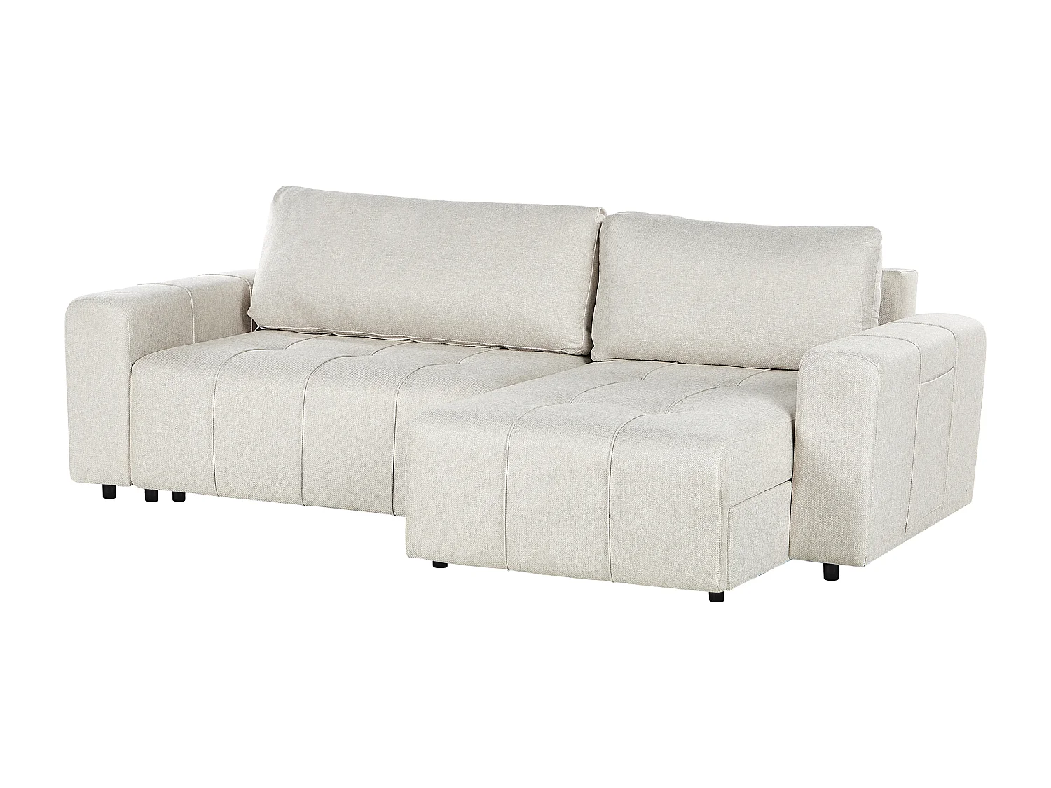 Canapé-lit d'angle 3 places INNVIK Tissu Beige clair Côté droite