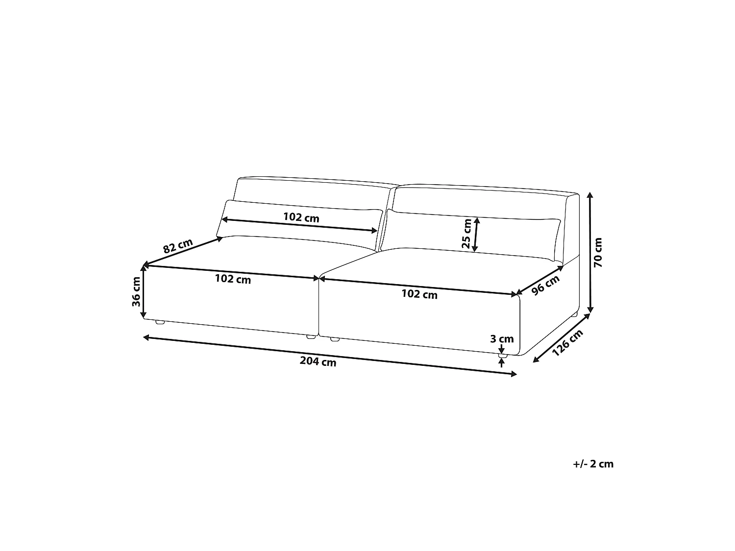 Canapé modulable HELLNAR Velours Beige clair 2 places