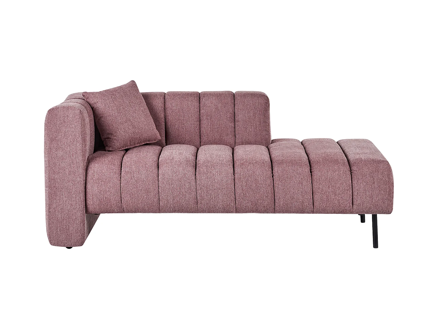 Chaise longue côté droite LANNILS Tissu Rose