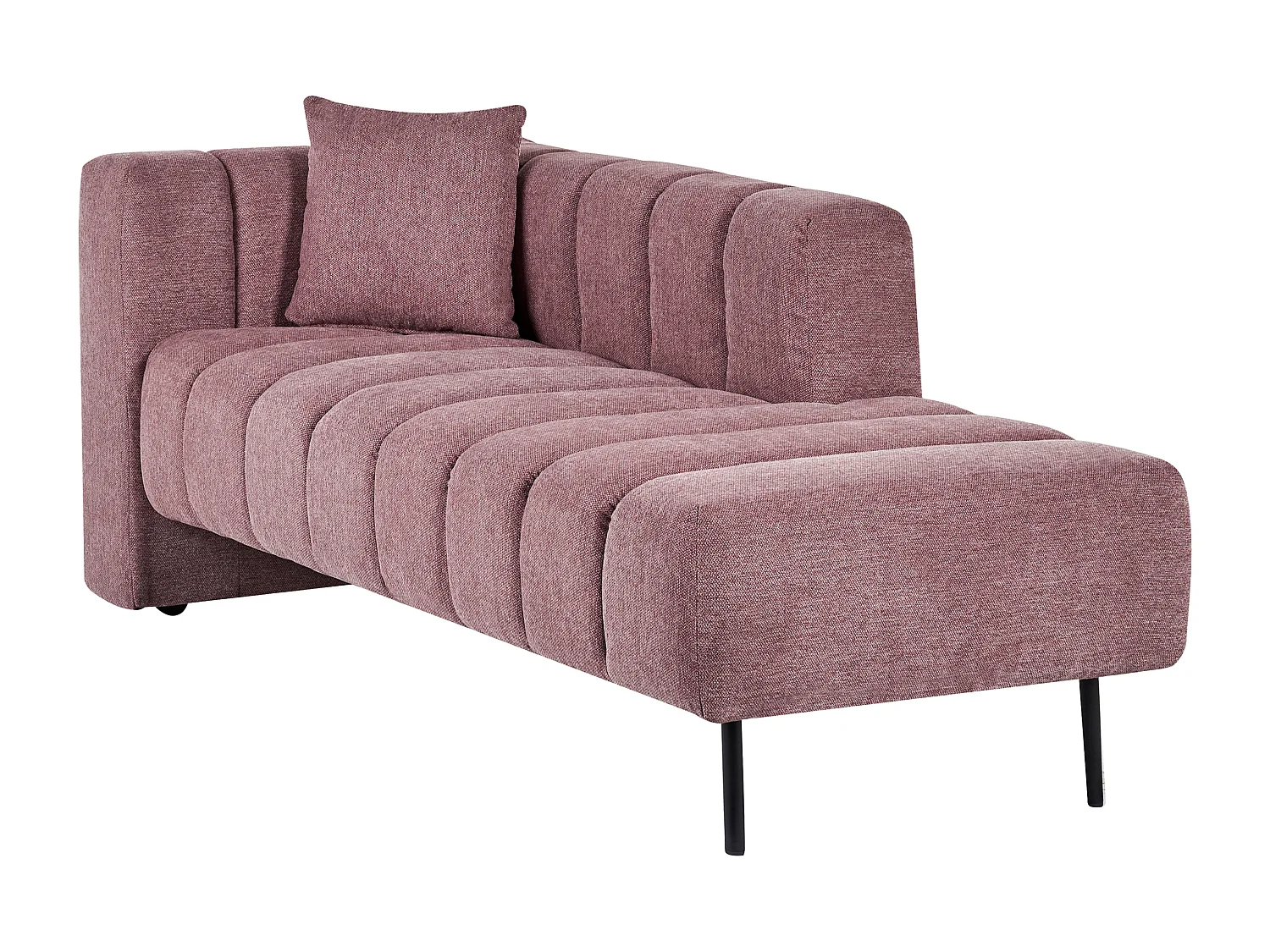 Linkszijdige chaise longue LANNILS Stof Roze