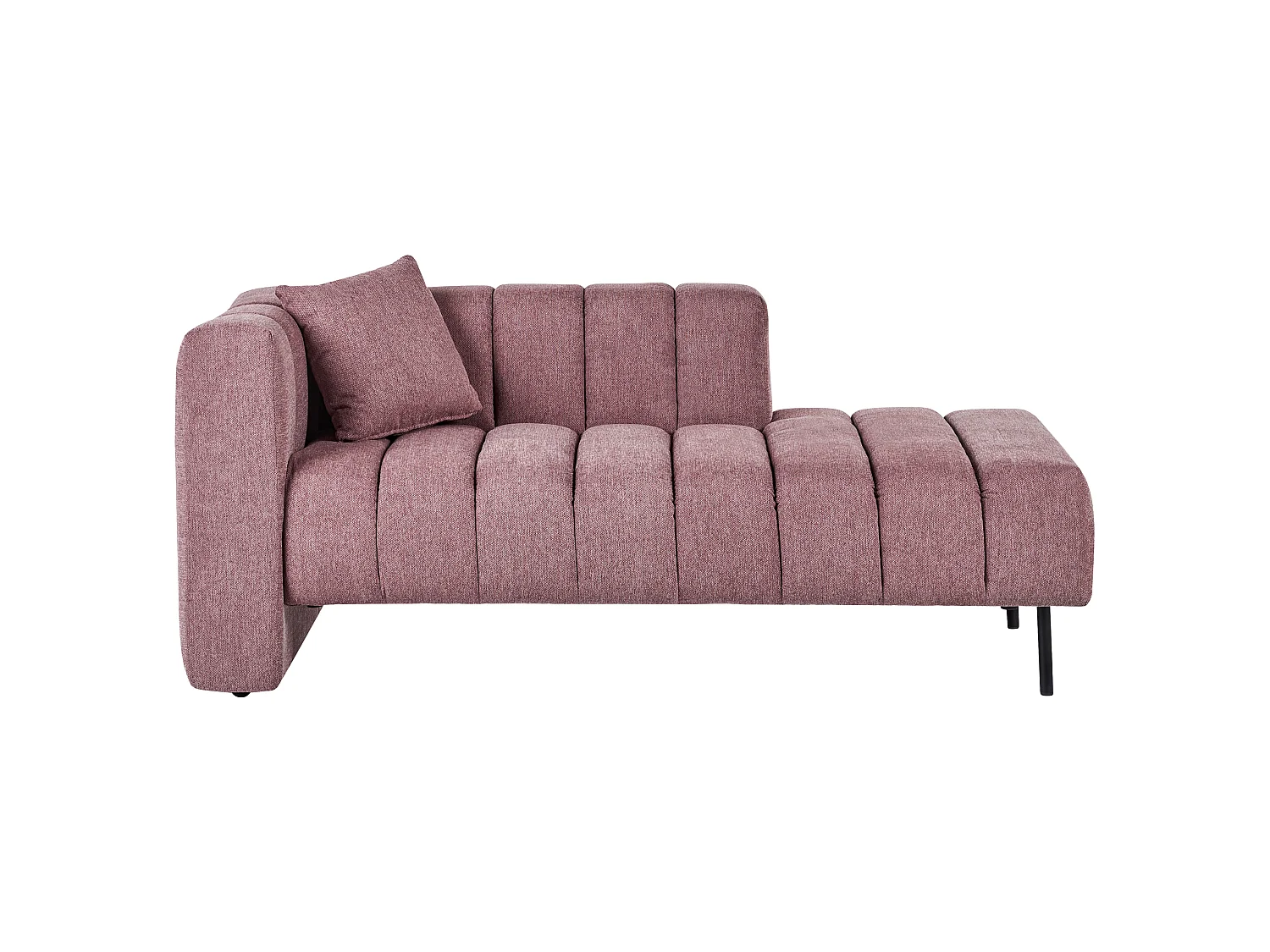 Chaise longue côté gauche LANNILS Tissu Rose