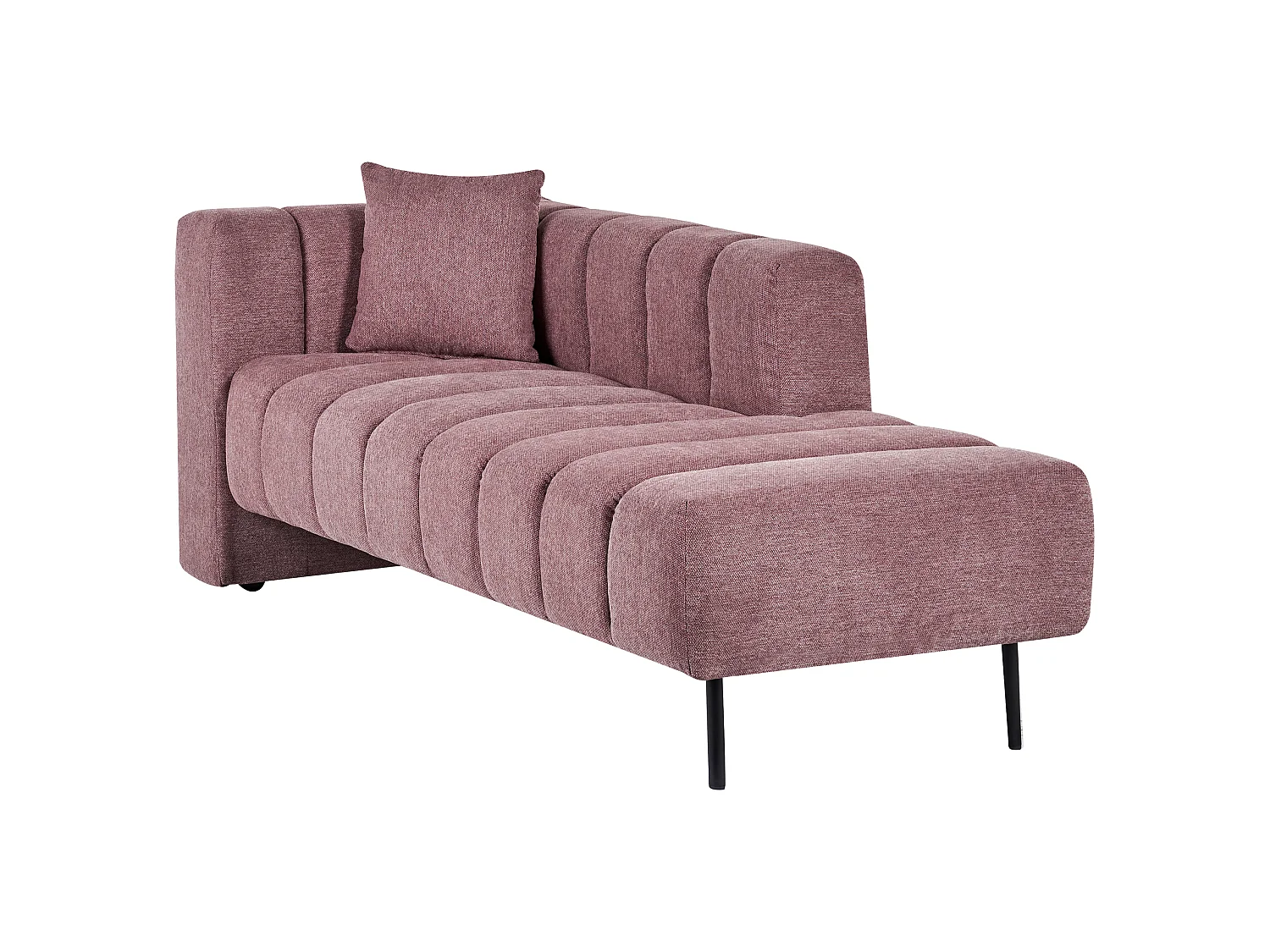 Chaise longue côté gauche LANNILS Tissu Rose