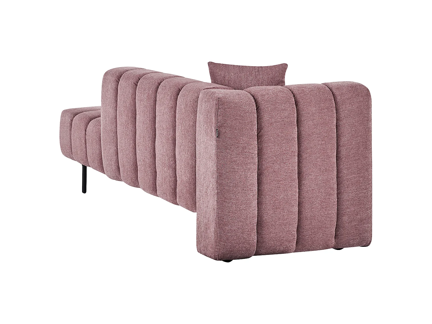 Chaise longue côté gauche LANNILS Tissu Rose