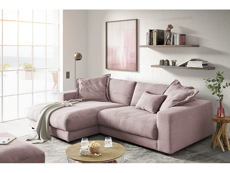Ecksofa - Pink Cord - MADELINE