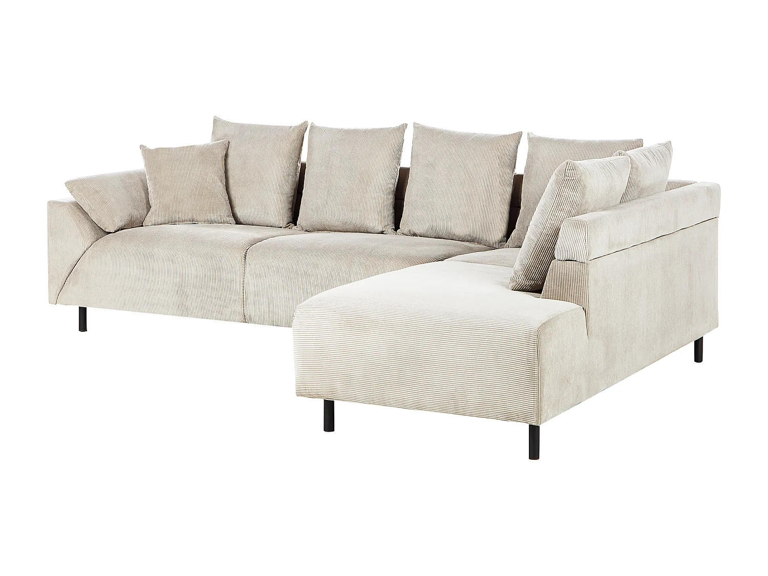 Hoekbank LUNNER Corduroy Beige 4-zitter Linkerzijde