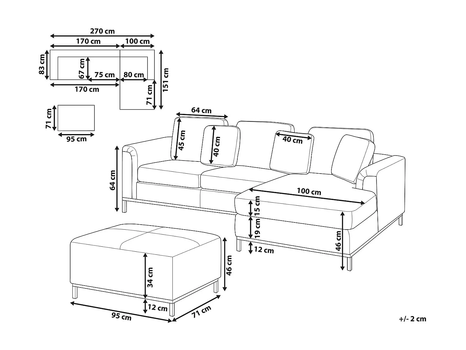 Canapé d\'Angle à droite avec Ottoman Moderne en Velours Forme en L Hydrofuge Pieds en Acier Bleu Sarcelle Oslo