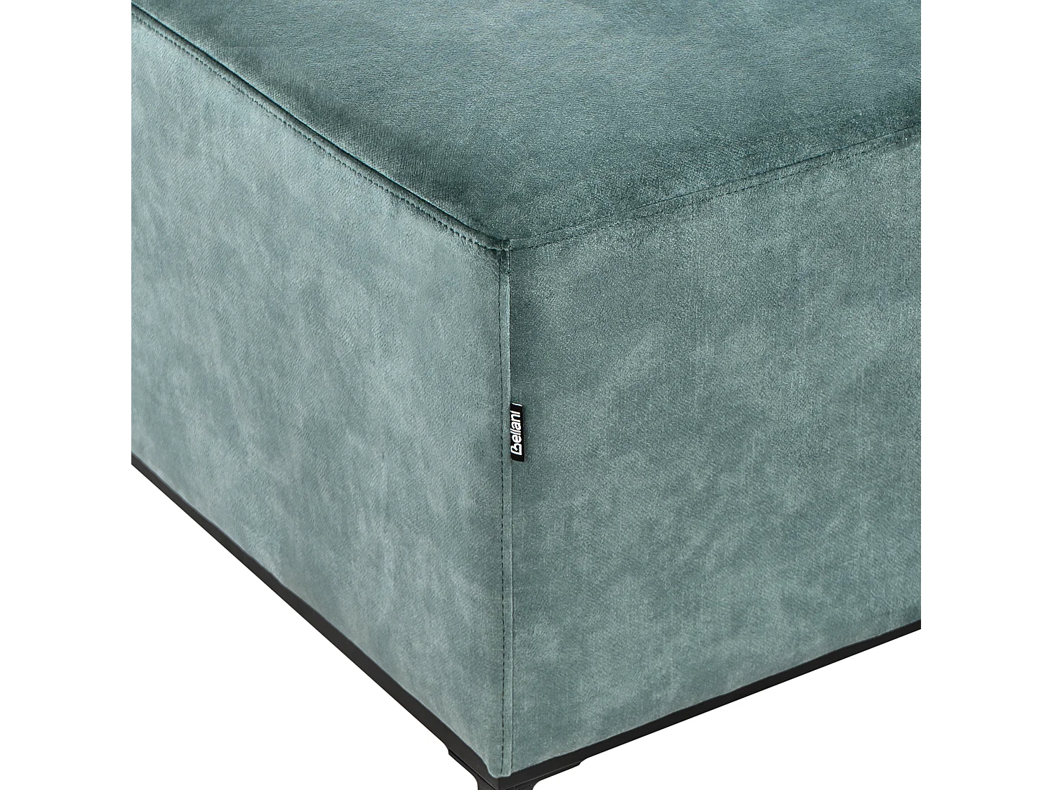 Canapé d\'Angle à droite avec Ottoman Moderne en Velours Forme en L Hydrofuge Pieds en Acier Bleu Sarcelle Oslo