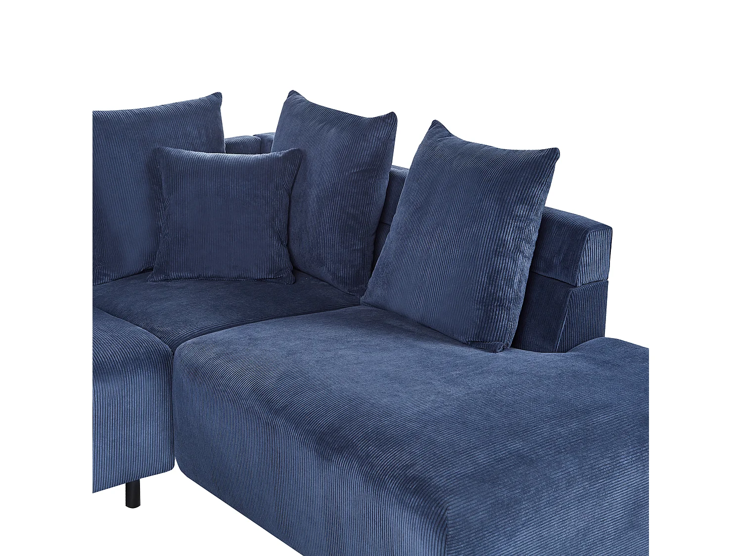 Ecksofa LUNNER Cord Dunkelblau 4-Sitzer linksseitig