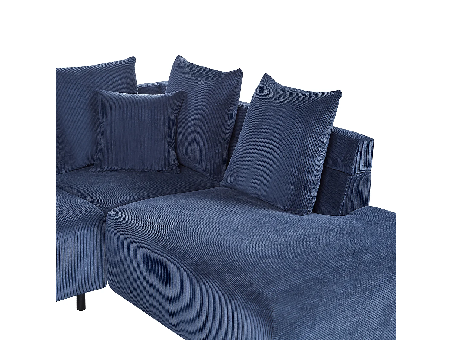 Divano angolare LUNNER Velluto a coste Blu scuro 4 posti Lato Sinistro